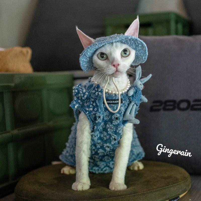 GINGERAIN® Soft Denim Cat Vest Outfit - KIKOPALS