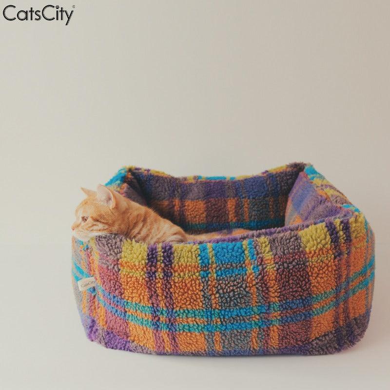 CatsCity® Colorful Lambswool Cat Bed - KIKOPALS