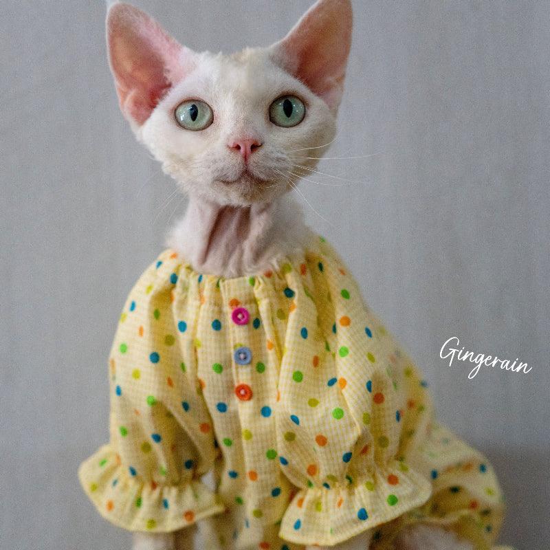 GINGERAIN® Summer Cat Yellow Dress - KIKOPALS