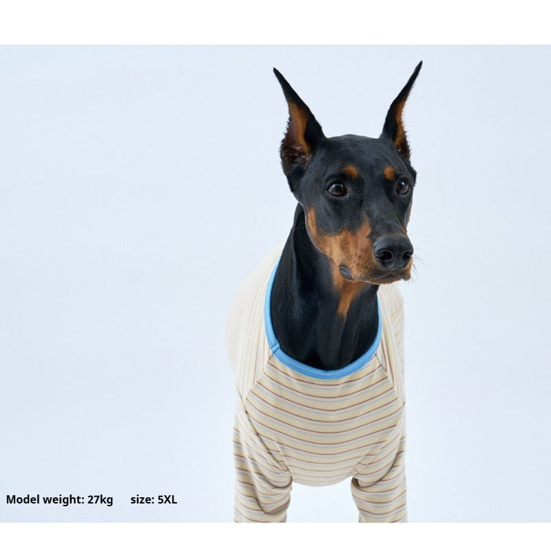 PuppyGallery® Cream Striped Four-Legged Suit for Small Breeds
