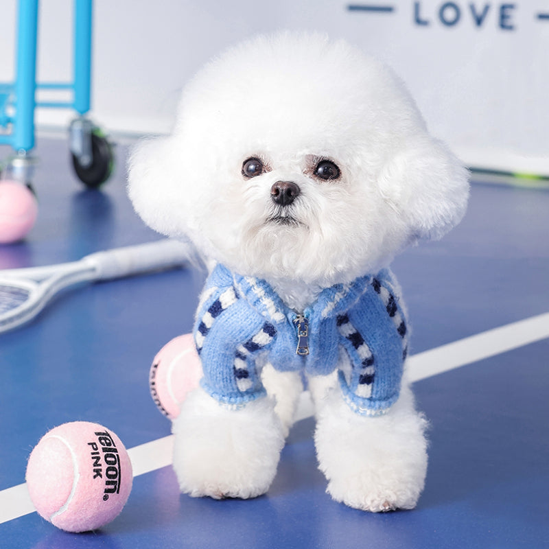 MookiPet® Blue-White Baseball Sweater for Dogs