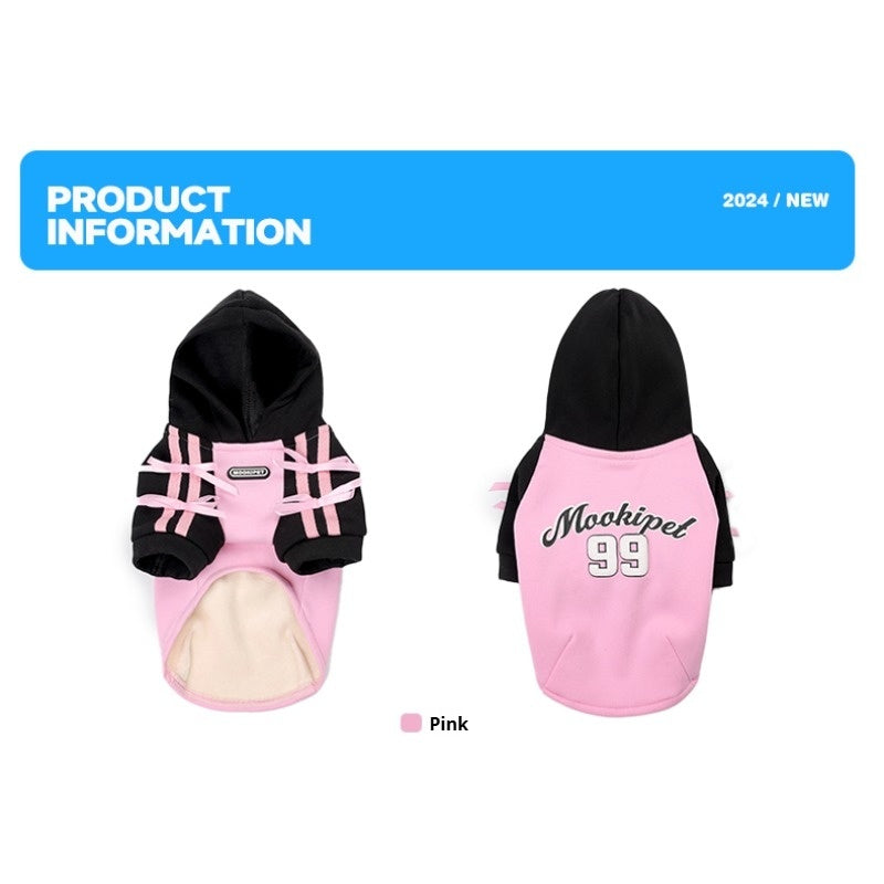 MookiPet® Pink Bow-Accent Hoodie for Dogs