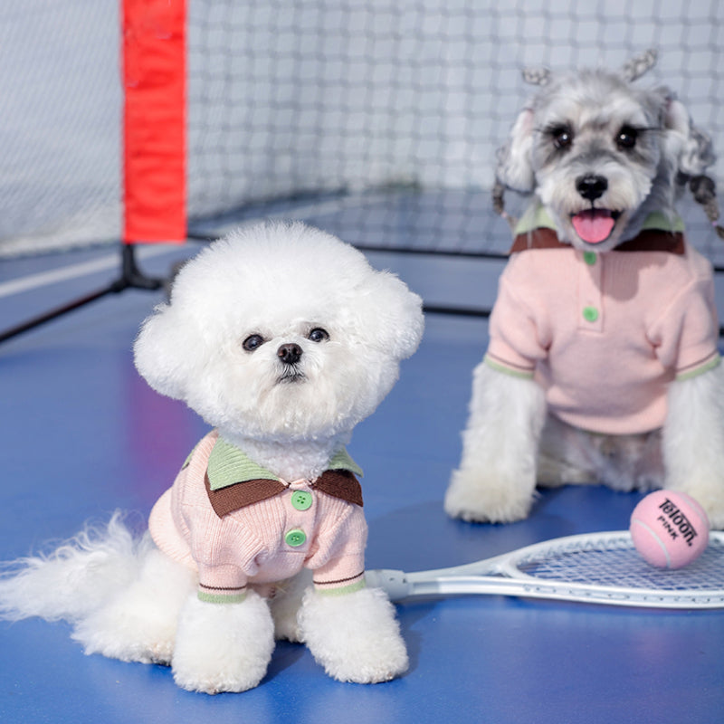 MookiPet® Tennis Sweetheart Polo Sweater for Dogs