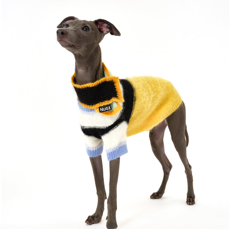 Nuoz® Handmade Customized Pet Scarf - Color Block Mohair Wool for Dogs