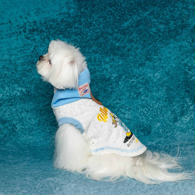 PalettePet® Color Block Embroidered Hoodie for Dogs & Cats – Light Grey