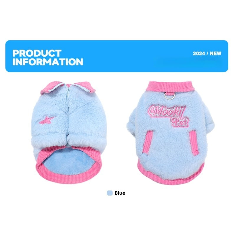 MookiPet® Blue Plush Coat for Dogs