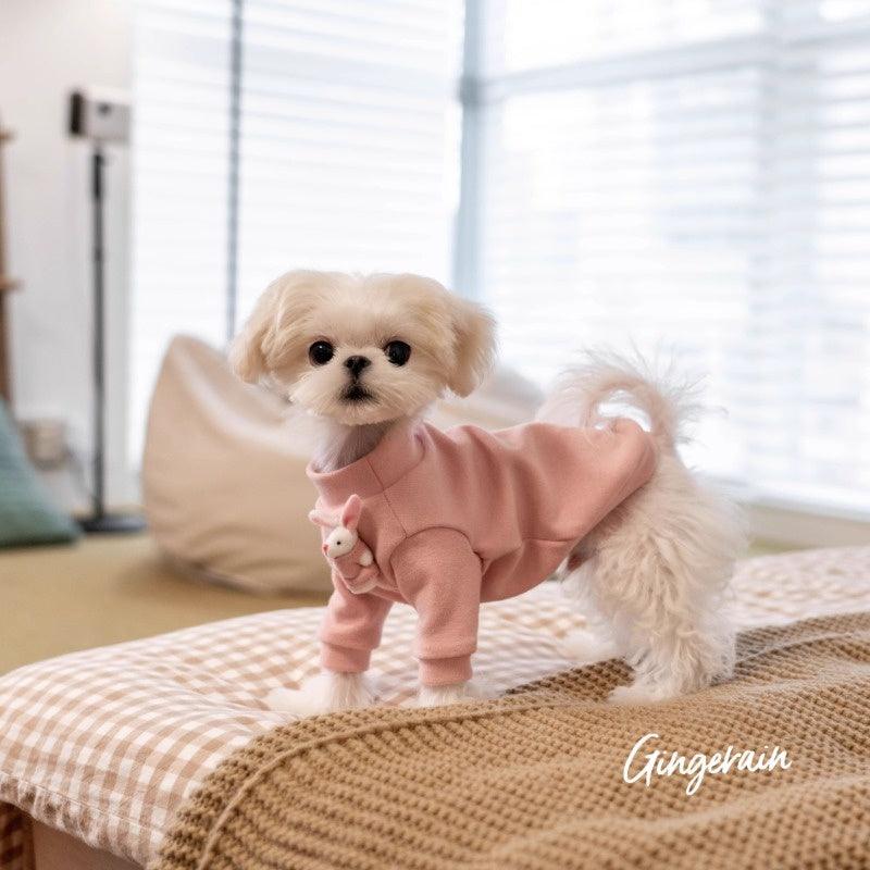 GINGERAIN® Pink Warm Bunny Dog Sweatshirt - KIKOPALS