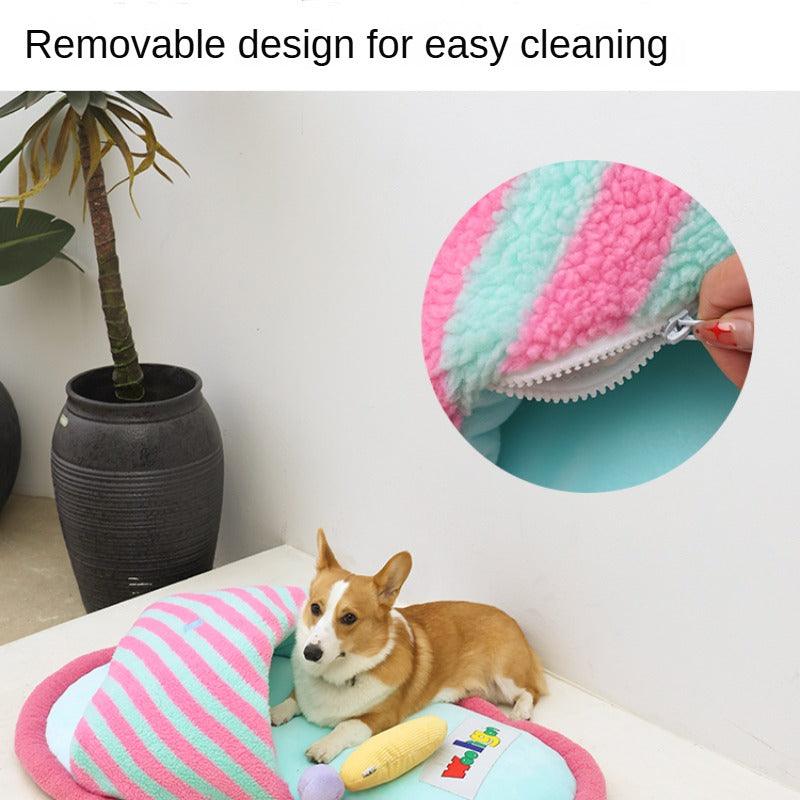 Wooligan® Striped Slipper Pet Bed - KIKOPALS