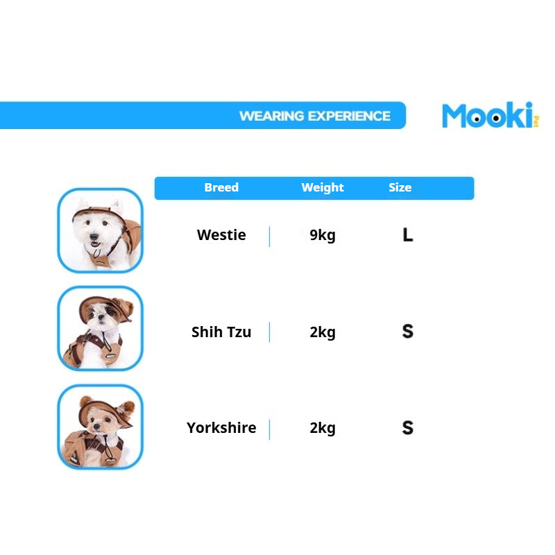 MookiPet® Khaki Ears Out Bucket Hat for Dogs & Cats
