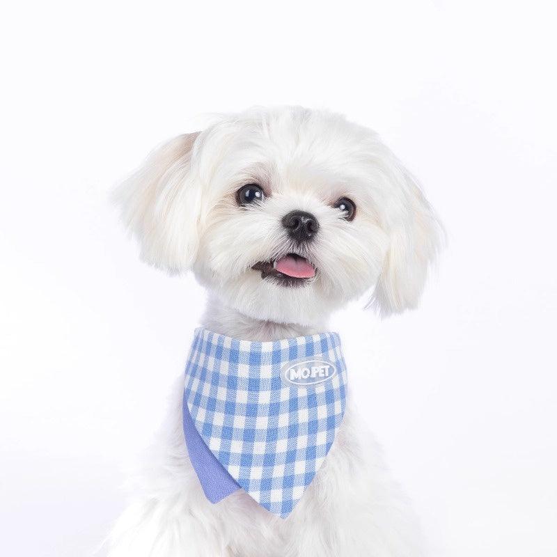 MQPET® Gingham Cotton-Linen Triangle Bandana for Pets - KIKOPALS