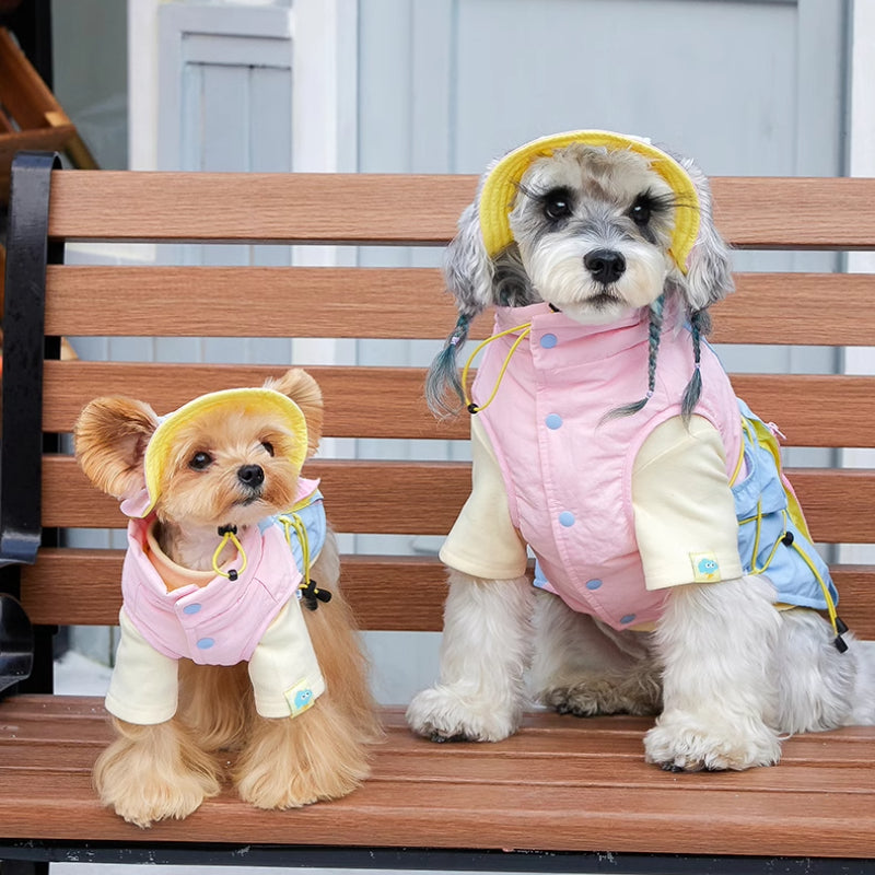 MookiPet® Pink-Blue Warm Cotton Jacket for Dogs