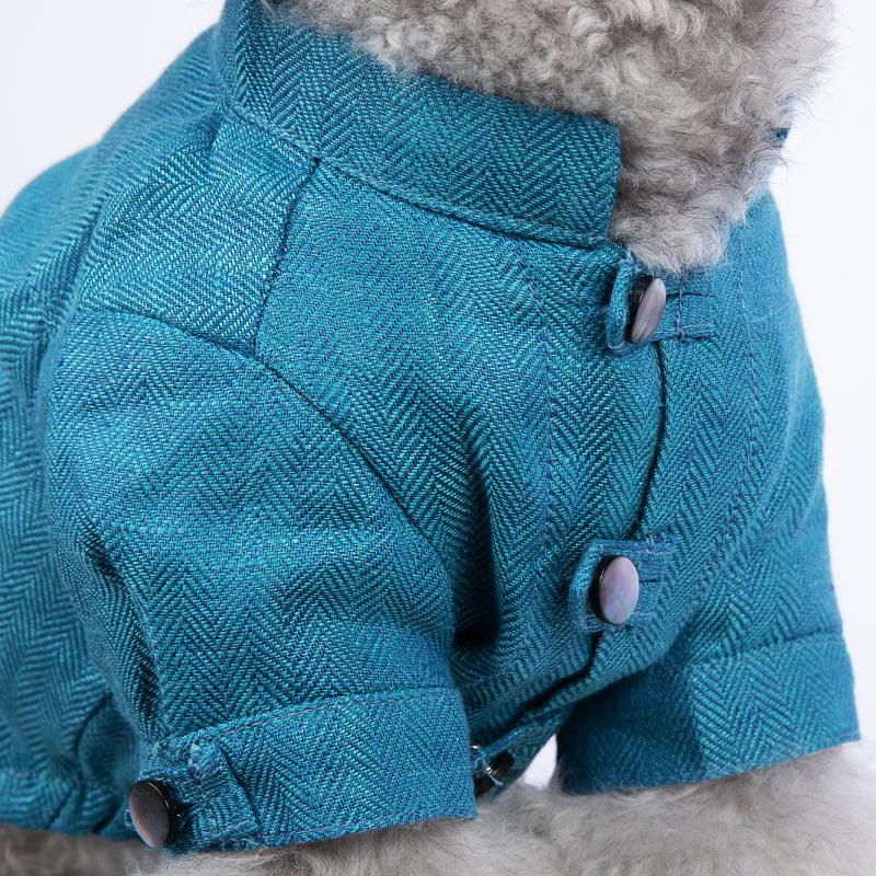 MQPET® Chinese Style Color-Woven Cotton-Linen Blend Pet Shirt - KIKOPALS