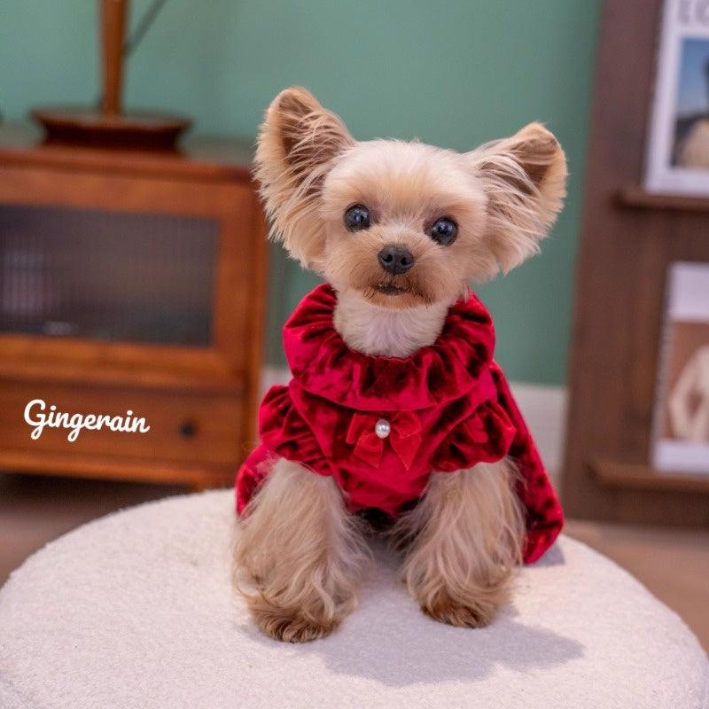 GINGERAIN® Snow White Pet Dress with Puff Sleeves - KIKOPALS