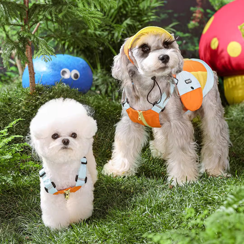 MookiPet® Vibrant Orange Outdoor Vest & Hat for Dogs