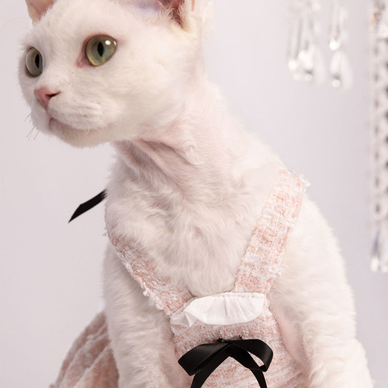 UNIPETISM® Pink Tweed Wool Blend Dress for Dogs & Cats