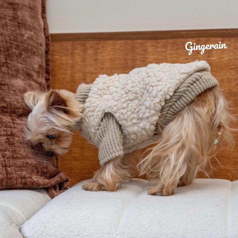 GINGERAIN® Shearling Dog Vest with Sweater - KIKOPALS