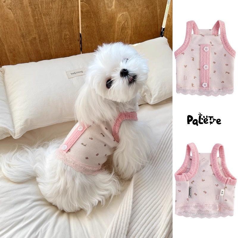 PalettePet® Pink Lace Flower Pet Tank Top - KIKOPALS