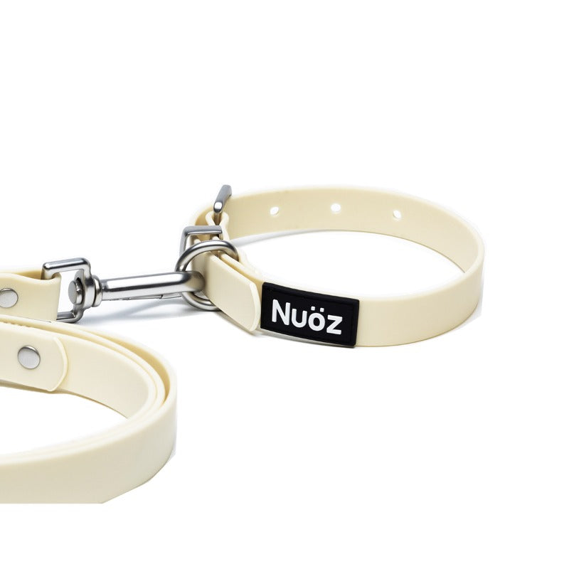 Nuoz® Pet PVC Collar – Moon Milk White – Waterproof and Durable