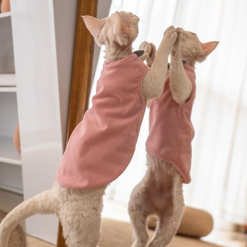 GINGERAIN®Cotton Ribbed Cat Vest - KIKOPALS
