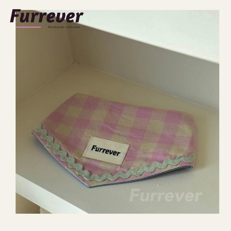 Furrever® Vintage Pink Plaid Pet Bandana - KIKOPALS