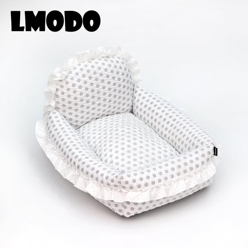 LMODO® White Polka Dot Pet Bed - KIKOPALS