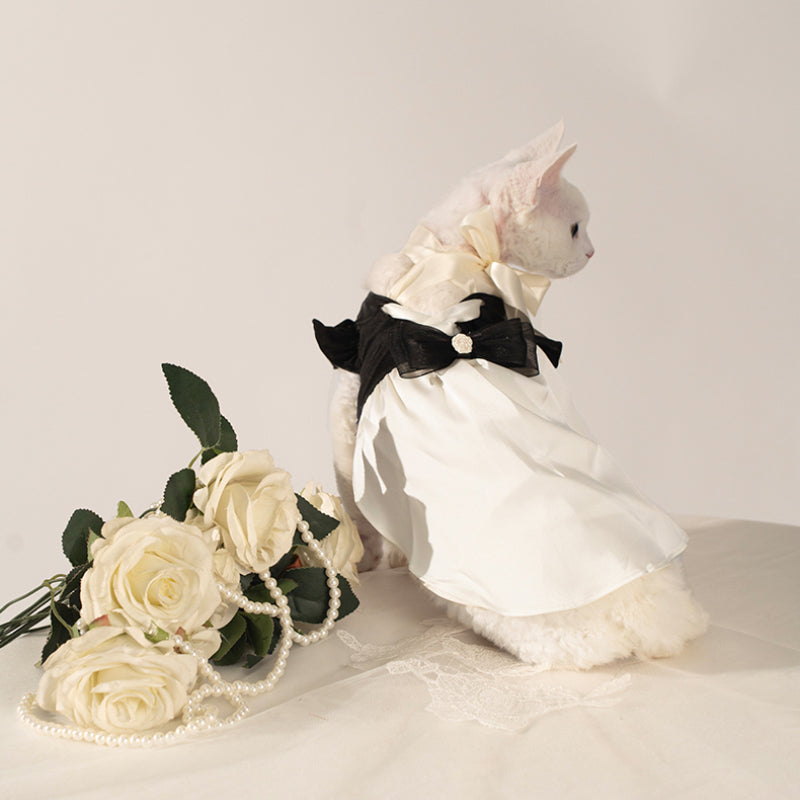 UNIPETISM® Satin Bow Princess Dress for Cats & Small Dogs