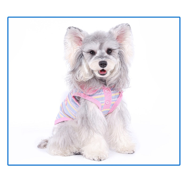 MookiPet® Pink-Purple Striped Polo Shirt for Dogs & Cats