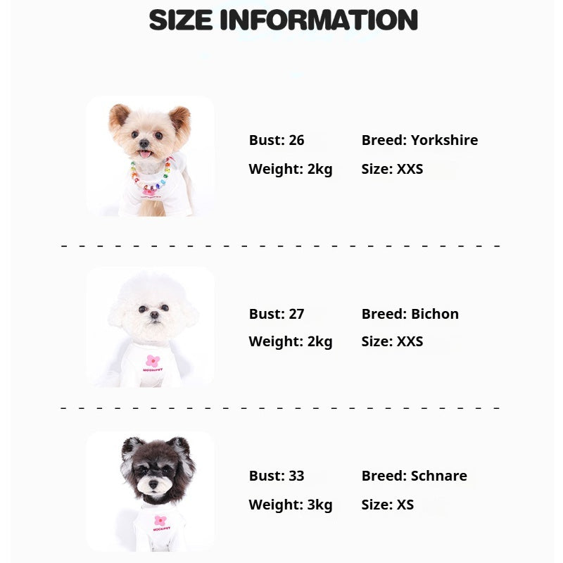 MookiPet® White T-Shirt for Dogs & Cats