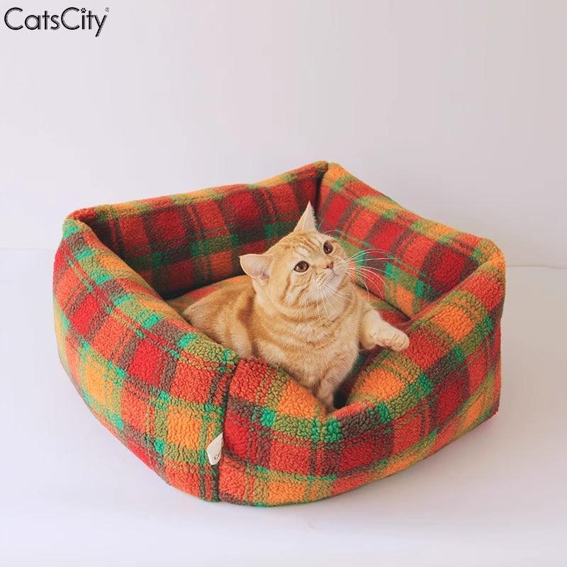 CatsCity® Colorful Lambswool Cat Bed - KIKOPALS