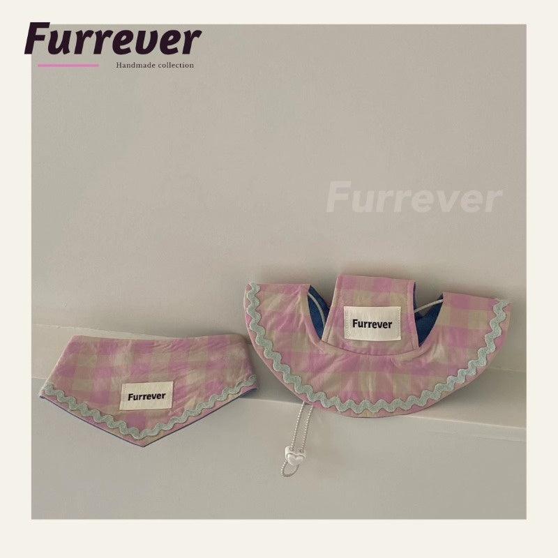 Furrever® Vintage Pink Plaid Pet Bandana - KIKOPALS