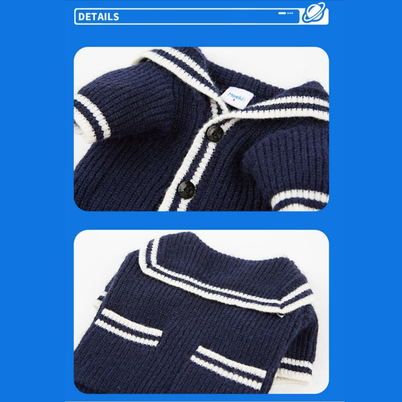 MookiPet® Navy Blue Classic Sailor Fleece Sweater for Dogs & Cats
