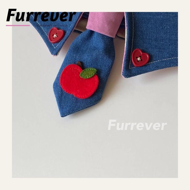 Furrever® Apple Denim Tie Pet Bib - KIKOPALS