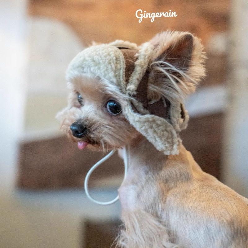 GINGERAIN® Fleece-Lined Pet Aviator Hat - KIKOPALS