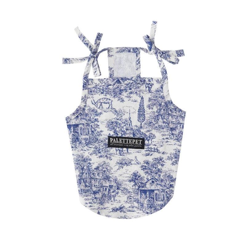 PalettePet® Blue & White Toile Dog Strap Dress - KIKOPALS