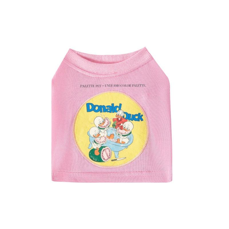 PalettePet® Pink Donald Duck Patch Pet T-Shirt - KIKOPALS