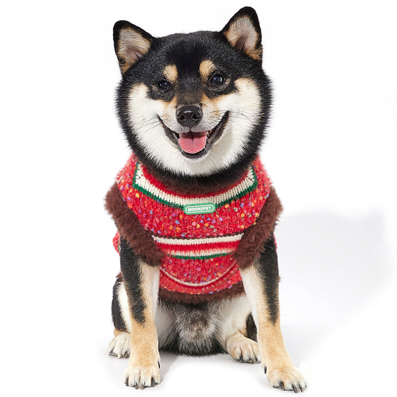 MookiPet® Striped Sweater Vest for Dogs and Cats – Red