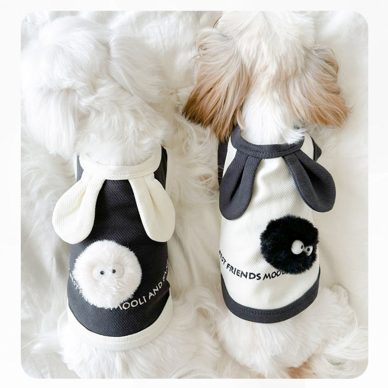 MooliBang® Black/White Sleeveless Vest for Small Dogs