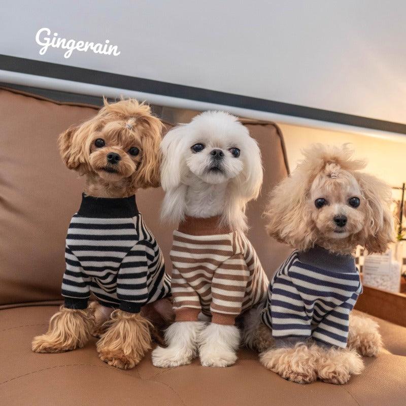 GINGERAIN® Cotton Striped Pullover Pet Sweatshirt - KIKOPALS