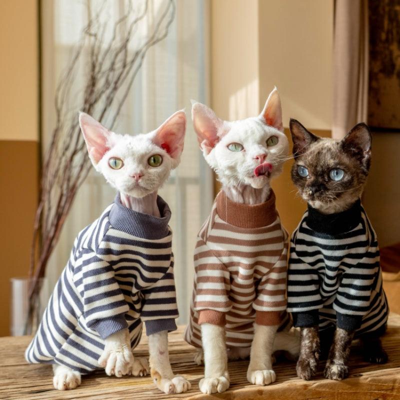GINGERAIN® Cotton Warm Striped Cat Sweater - KIKOPALS