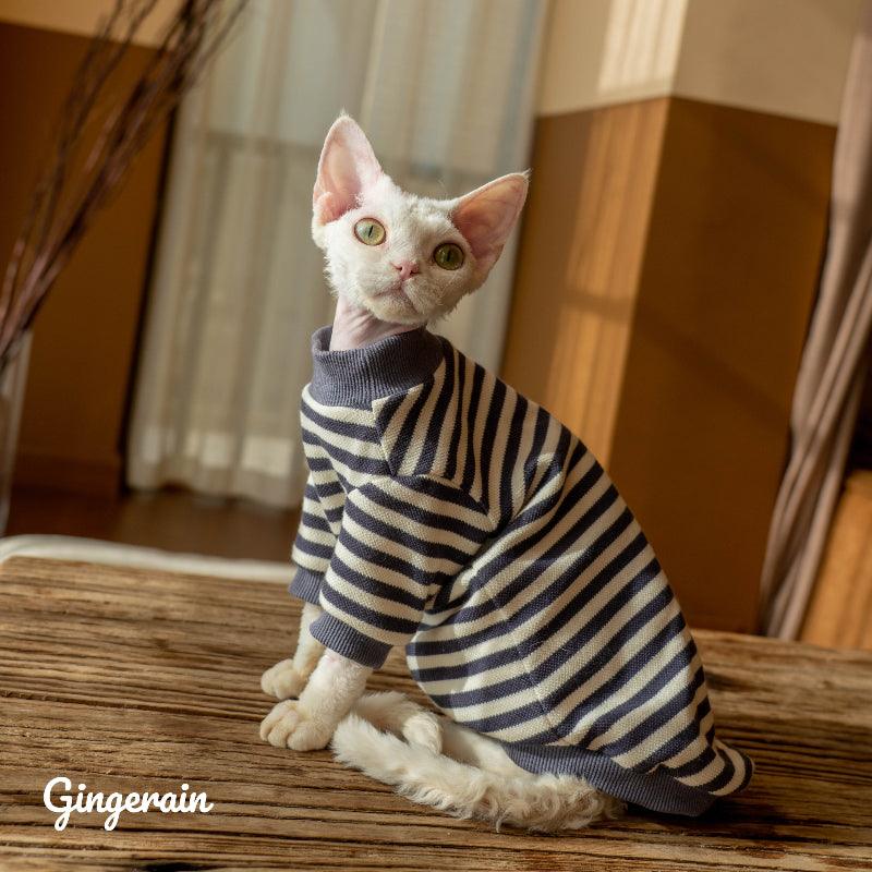 GINGERAIN® Cotton Warm Striped Cat Sweater - KIKOPALS