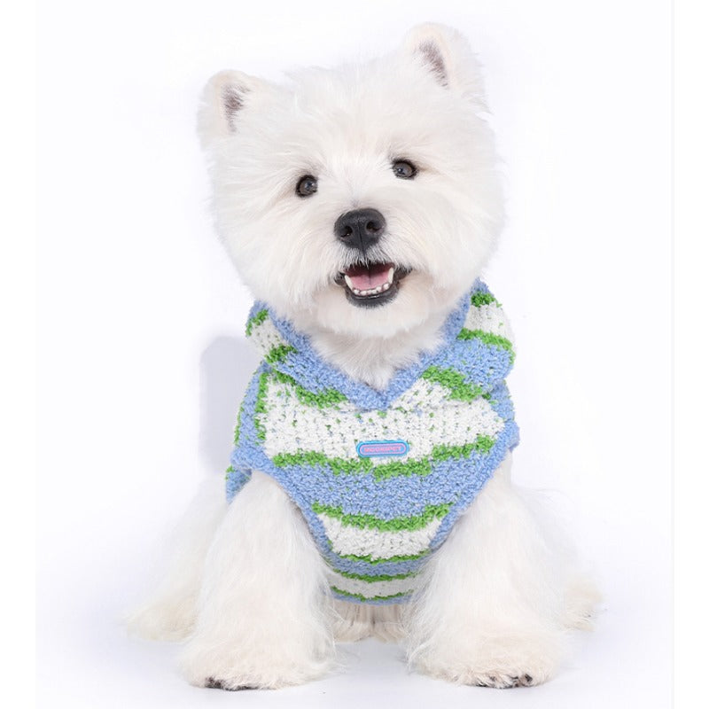MookiPet® Coral Fleece Striped Sweater Vest for Cats & Dogs