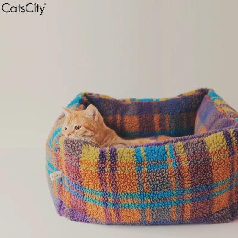 CatsCity® Colorful Lambswool Cat Bed - KIKOPALS