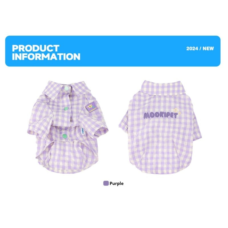 MookiPet ® Purple Plaid Dog Shirt