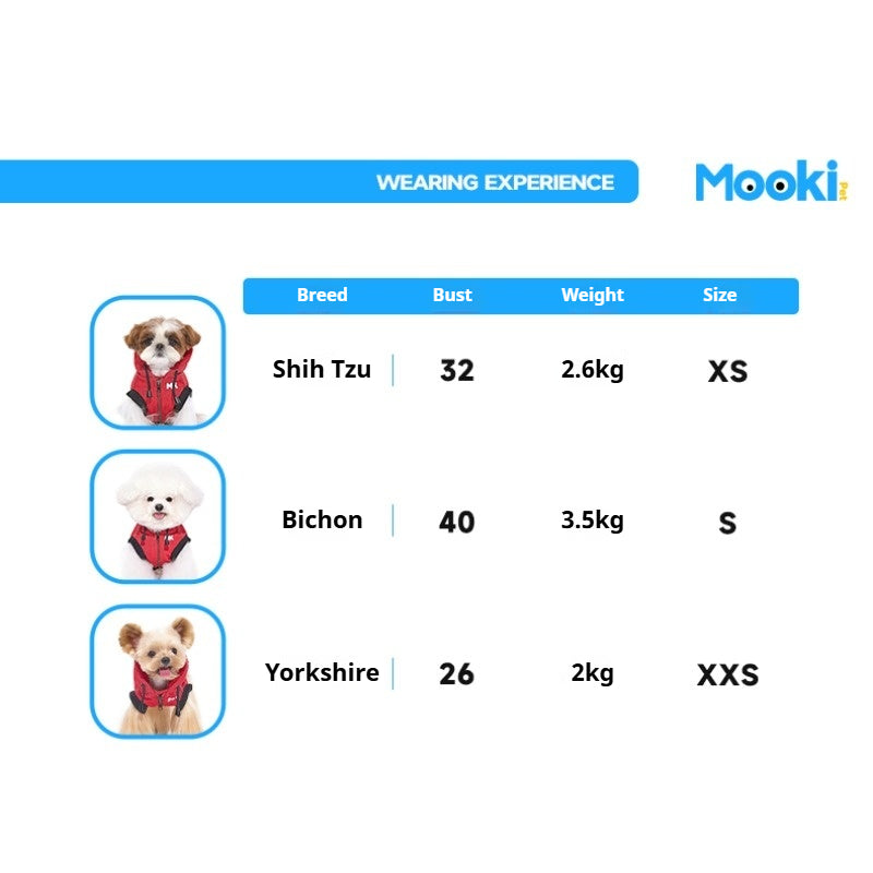 MookiPet® Denim Red Hoodie for Small Dogs & Cats