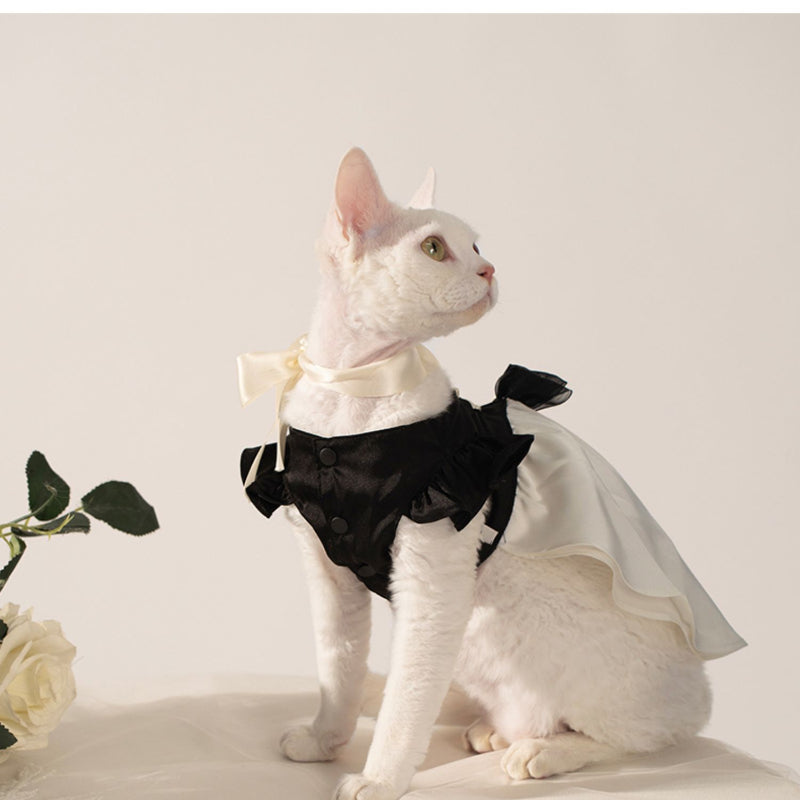 UNIPETISM® Satin Bow Princess Dress for Cats & Small Dogs