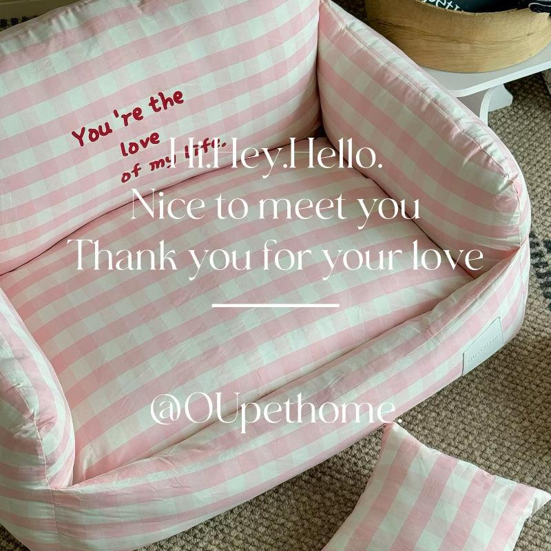 OUpetHome® Crayon Pink Pet Sofa Bed - KIKOPALS