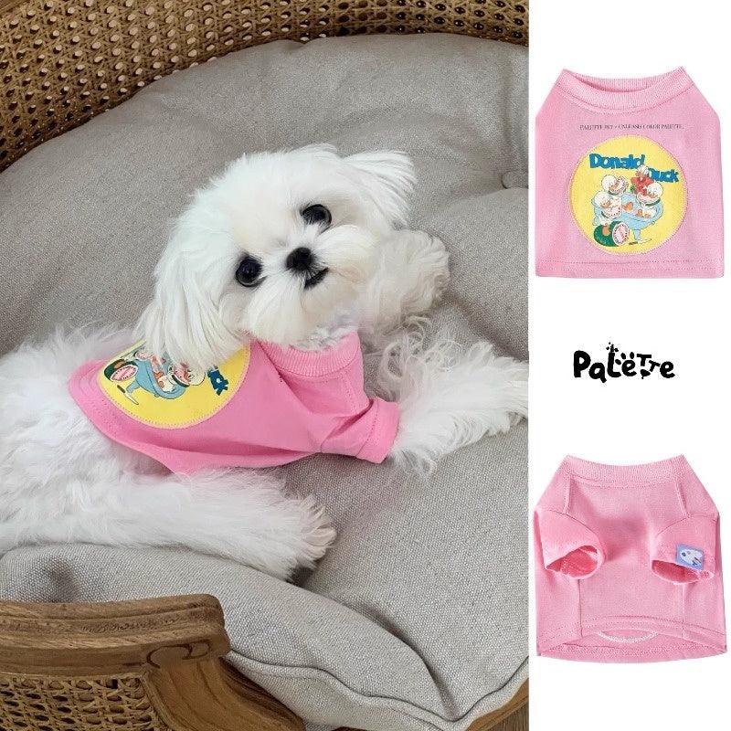 PalettePet® Pink Donald Duck Patch Pet T-Shirt - KIKOPALS