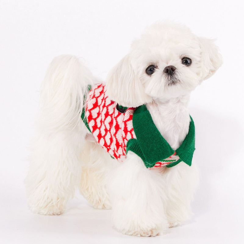 MookiPet® Christmas Heart Sweater Vest for Dogs – Red – Festive and Comfortable