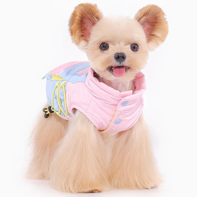 MookiPet® Pink-Blue Warm Cotton Jacket for Dogs