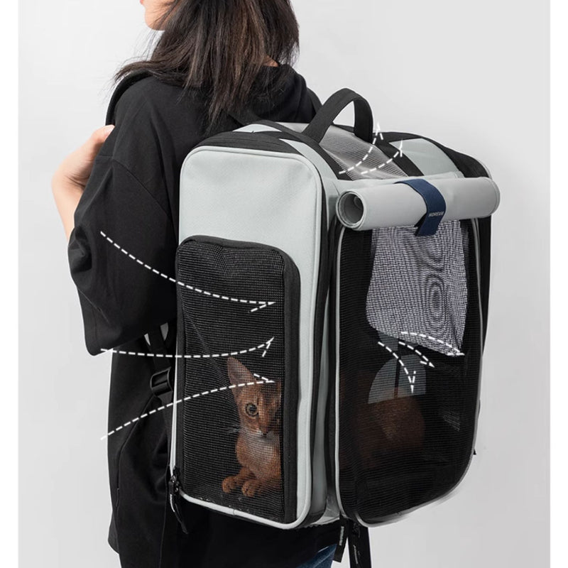 HiDREAM® Breathable Canvas Pet Backpack for Cats and Small Dogs